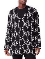 Swetry męskie - Just Cavalli Sweter męski, 900j czarny żakard, M - miniaturka - grafika 1