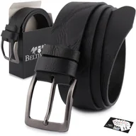 Paski - Pasek męski skórzany premium szeroki 4 cm skóra licowa Beltimore czarny E36 brązowy, beżowy r.85-100 cm - miniaturka - grafika 1