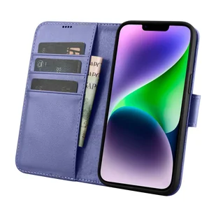 iCarer Wallet Case 2in1 etui iPhone 14 Plus skórzany pokrowiec z klapką Anti-RFID jasnofioletowy (WMI14220727-LP) - Etui i futerały do telefonów - miniaturka - grafika 3