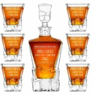 Karafki - Karafka Ice Blink i 6 szklanek z grawerem dla pary na ślub rocznicę p - miniaturka - grafika 1