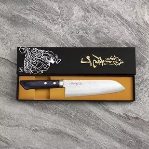 Kunio Masutani VG-10 Hammered Blue Damascus Nóż Santoku 17 cm - Noże kuchenne - miniaturka - grafika 2