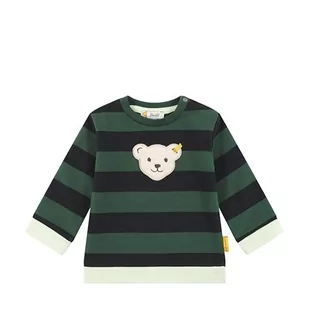 Steiff Bluza chłopięca z długim rękawem w paski, Jungle Green, 56 - Bluzy dla chłopców - miniaturka - grafika 1