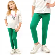 Legginsy - Elastyczne Legginsy Bawełniane Klasyczne Getry Polskie Zielone 104 - miniaturka - grafika 1