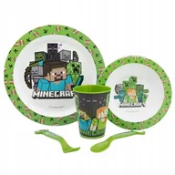 Miseczki i talerzyki dla dzieci - ZESTAW ŚNIADANIOWY MINECRAFT 5w1 TALERZ MISKA KUBE - miniaturka - grafika 1