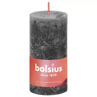 Świece - Bolsius Rustykalne świece pieńkowe Shine, 8 szt., 100x50 mm, szare Sfeerpunt - grafika 1
