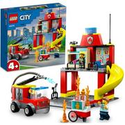 Klocki - LEGO City Remiza strażacka i wóz strażacki 60375 - miniaturka - grafika 1