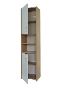 Słupek łazienkowy Adaś 2D Sonoma + Front Biały 40 cm - Szafki łazienkowe - miniaturka - grafika 3