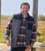 Kamizelki męskie - Dwukolorowy, pikowany bezrękawnik Mężczyzna Atlas For Men - Kolor : Granatowy - Rozmiar : 4XL - miniaturka - grafika 1