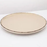 Talerze - Talerz porcelanowy Reactive Ivory nakrapiany płytki 27 cm beżowy - miniaturka - grafika 1