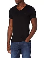 Koszulki męskie - MUSTANG Aaron V Basic męski T-Shirt slim-fit, 4142 czarny, L - miniaturka - grafika 1