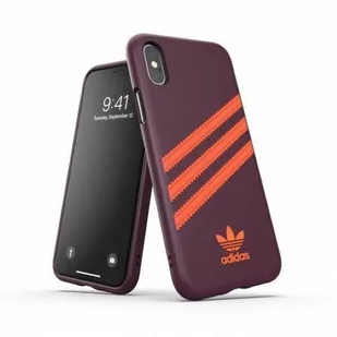 Adidas OR Moulded PU iPhone X/XS bordowo-pomarańczowy/maroon-orange 40561 - Etui i futerały do telefonów - miniaturka - grafika 1