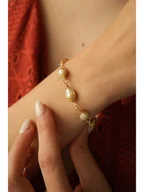 Bransoletki - Pierres delicates Bransoletka w kolorze jasnoróżowym z perłami - miniaturka - grafika 1