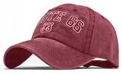 Czapki i chusty sportowe męskie - Czapka Z Daszkiem Bejsbolówka Route 66 Bordowy - miniaturka - grafika 1