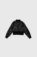 Kurtki i płaszcze dla dziewczynek - Calvin Klein Jeans kurtka bomber dziecięca kolor czarny - miniaturka - grafika 1