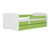 Łóżka dla dzieci i młodzieży - Łóżko dla dziecka, barierka, Babydreams, zielony, biały, mat - miniaturka - grafika 1