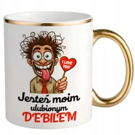 Kubki - KUBEK wyjątkowy prezent dla zakochanych Jesteś moim ulubionym Debilem Wzory - miniaturka - grafika 1