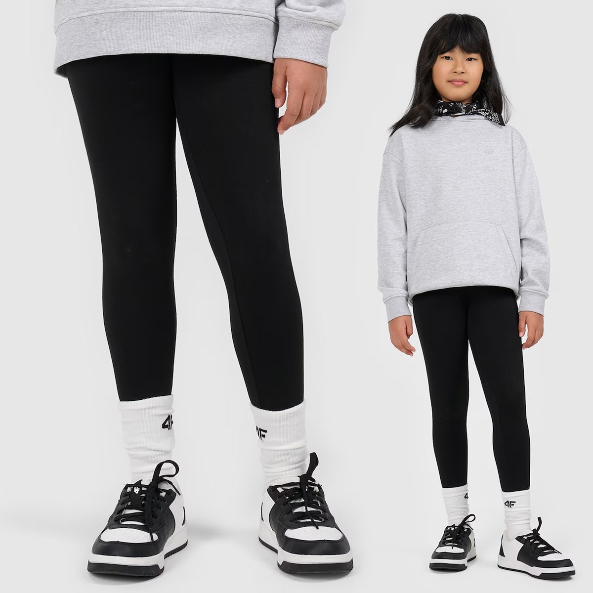Legginsy Dziewczęce Spodnie 4F Dzianinowe Czarne 4FJWSS26TTIGF284 158