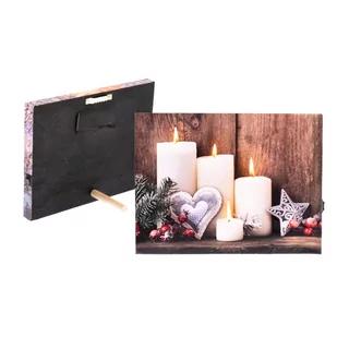 Obraz na płótnie Christmas Time, 3 LED, 20 x 15 cm - Obrazy i zdjęcia na płótnie - miniaturka - grafika 1