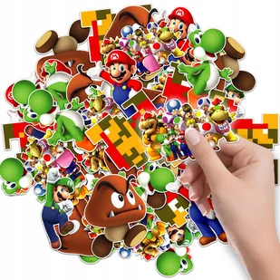 NAKLEJKI ETYKIETY NA ZESZYT NALEPKA Z POSTACIAMI SUPER MARIO WZORY 6 SZT - Szkolne artykuły papiernicze - miniaturka - grafika 1