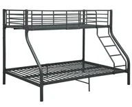 Łóżka - Czarne łóżko piętrowe z metalu 140x200 cm/90x200 cm F5-R81 - miniaturka - grafika 1