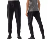 Spodnie męskie - Spodnie na trening szybkoschnące męskie 4F 4FWSS24TFTRM452-20S Czarny - miniaturka - grafika 1