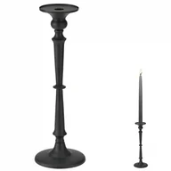 Świeczniki - Świecznik stojak podstawka na świecę świeczkę czarny matowy loft wysoki 39 cm kod: O-569212 - miniaturka - grafika 1