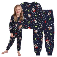 Moda i Uroda OUTLET - Disney Myszka Mickey Świąteczna Piżama Dziecięca, Welurowa, Granatowa - miniaturka - grafika 1