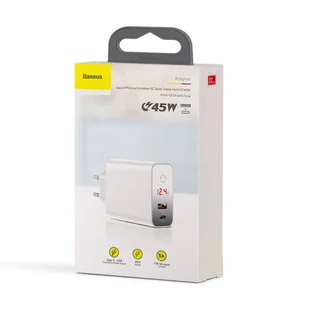 Baseus Speed PPS ładowarka sieciowa EU USB + USB Typ C PD3.0 QC3.0 45W biały (CCFSEU907-02) hurtel-51211-0 - Ładowarki do telefonów - miniaturka - grafika 31