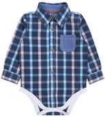 Body dla niemowląt - Body-koszula w kratę, na długi rękaw 0-3 m 62 cm - miniaturka - grafika 1