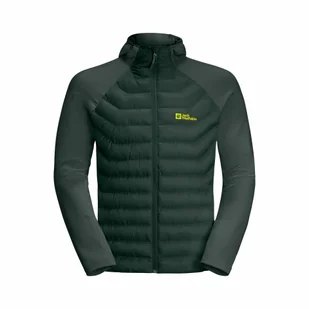 Męska kurtka hybrydowa Jack Wolfskin ROUTEBURN PRO HYBRID M black olive - S - Kurtki męskie - miniaturka - grafika 1