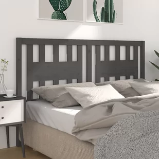 Lumarko Wezgłowie łóżka, szare, 206x4x100 cm, lite drewno sosnowe - Inne meble do sypialni - miniaturka - grafika 1