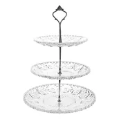 Tace i patery - Tadar Szklana 3-Poziomowa Patera Okrągła Catalina 15/20/25 cm - miniaturka - grafika 1