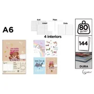 Notesy i bloczki - Cervantes Notatnik A6/144K magnes MIX - miniaturka - grafika 1