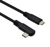 Kable USB - Kabel USB Roline ROLINE USB 3.2 Gen 2x2 Kabel Emark C-C ST/ST 20Gbit/s 100W gewinkelt schwarz 1m - miniaturka - grafika 1
