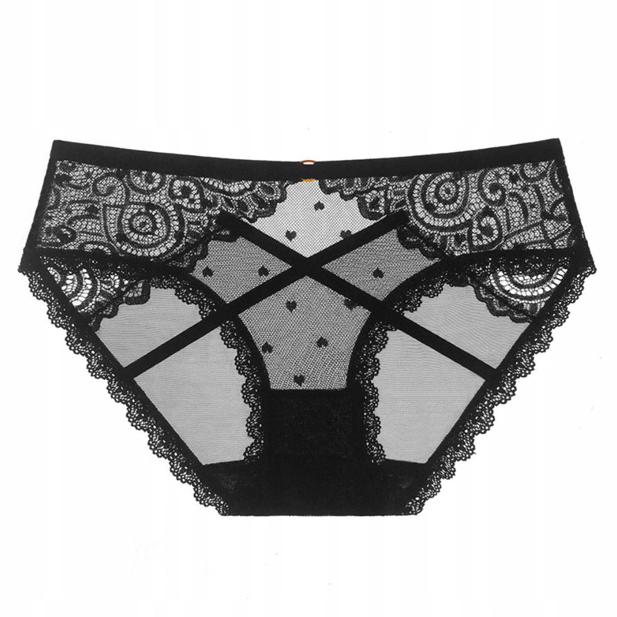 Figi damskie paseczki majtki z koronką - S/M