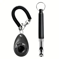 Inne - TEMU Zestaw 2 sztuki Klikacza i Gwizdka do Tresury dla Szczeniąt - Akcesoria do Treningu Zachowania, Urządzenie Kontrolujące Szczekanie z Regulowaną - miniaturka - grafika 1