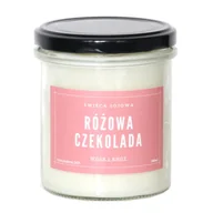 Świece - Świeca sojowa RÓŻOWA CZEKOLADA - aromatyczna ręcznie robiona naturalna świeca zapachowa w słoiczku 300ml - miniaturka - grafika 1
