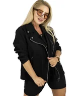 Kurtki damskie - Klasyczna kurtka damska zamszowa ramoneska AMBER-44/46 - miniaturka - grafika 1