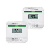 Czujniki czadu, dymu, gazu - Detektor tlenku węgla zasilany bateryjnie, detektor gazu z wyświetlaczem i wskaźnikiem temperatury - miniaturka - grafika 1