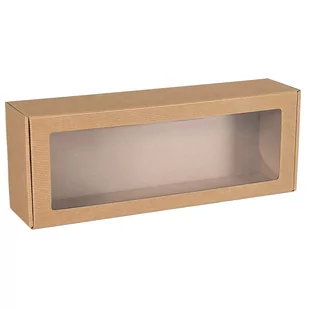 Prostokątne pudełko fasonowe z okienkiem, pudełko prezentowe 40x15x10 cm x1 - Zestawy upominkowe - miniaturka - grafika 1