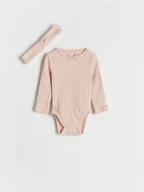 Komplety dla niemowląt - Reserved - Body z opaską - pastelowy róż - miniaturka - grafika 1
