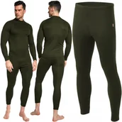 Spodnie narciarskie - Getry Kalesony Spodnie Termoaktywne Długie Męskie Ocieplane KHAKI Dawi S - miniaturka - grafika 1