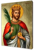 Ikony i obrazy sakralne - Ikona złocona Świętego Zygmunta - miniaturka - grafika 1