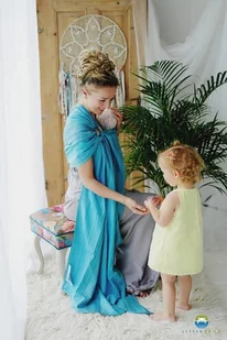 Little Frog Chusta kółkowa Little Frog - Akwamaryn 1.8 m. - Chusty do noszenia dzieci - miniaturka - grafika 1