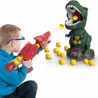 Zabawki sensoryczne - GRA ZRĘCZNOŚCIOWA DLA DZIECI STRZELANIE DO CELU DINOZAUR PISTOLETY 24 PIŁKI - miniaturka - grafika 1