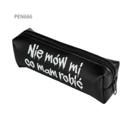 Piórniki - Piórnik jednokomorowy czarny -Nie mów mi co ma - miniaturka - grafika 1