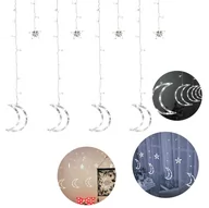 Oświetlenie świąteczne - Lampki księżyce gwiazdki świąteczne światełka kurtyna 96LED - miniaturka - grafika 1