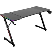 Biurka gamingowe - Biurko gamingowe SHADOW GAMER 2.0 LED RGB + Podkładka Czarny - miniaturka - grafika 1