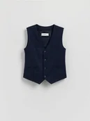 Kurtki i płaszcze dla chłopców - Reserved - Elegancka kamizelka w kratę - granatowy - miniaturka - grafika 1