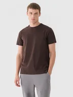 Koszulki sportowe męskie - Męski t-shirt basic 4F 4FWAW24TTSHM1656 - brązowy - miniaturka - grafika 1